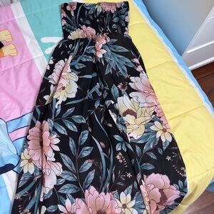 Floral Strapless Maxi Dress